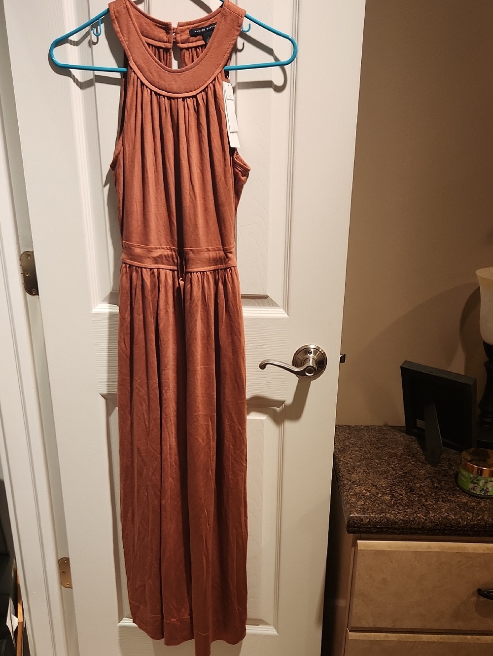 Banana Republic Sleeveless Maxi Dress in Rust Brown